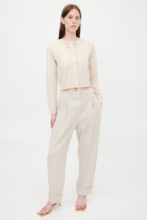 Brunello Cucinelli Linen Glen Check Trouser