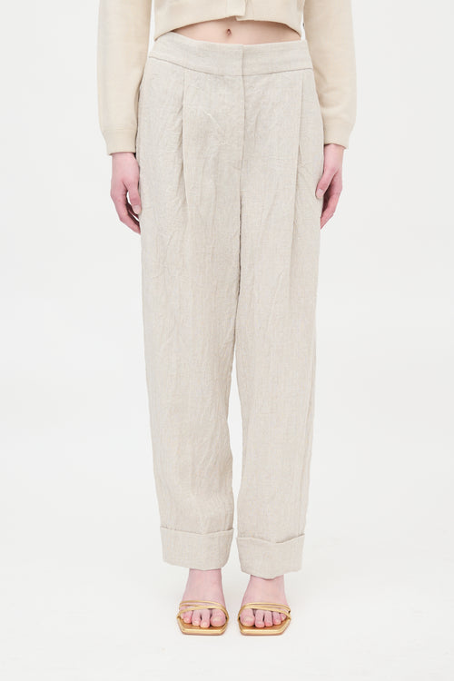 Brunello Cucinelli Linen Glen Check Trouser