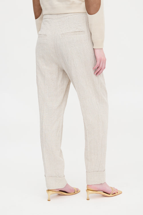 Brunello Cucinelli Linen Glen Check Trouser