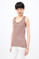 Brunello Cucinelli Linen Metallic Striped Tank Top