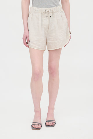Brunello Cucinelli Linen Pleated Shorts