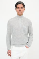 Brunello Cucinelli Linen Quarter Zip Sweater