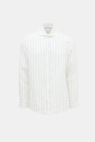 Brunello Cucinelli Linen Stripe Shirt