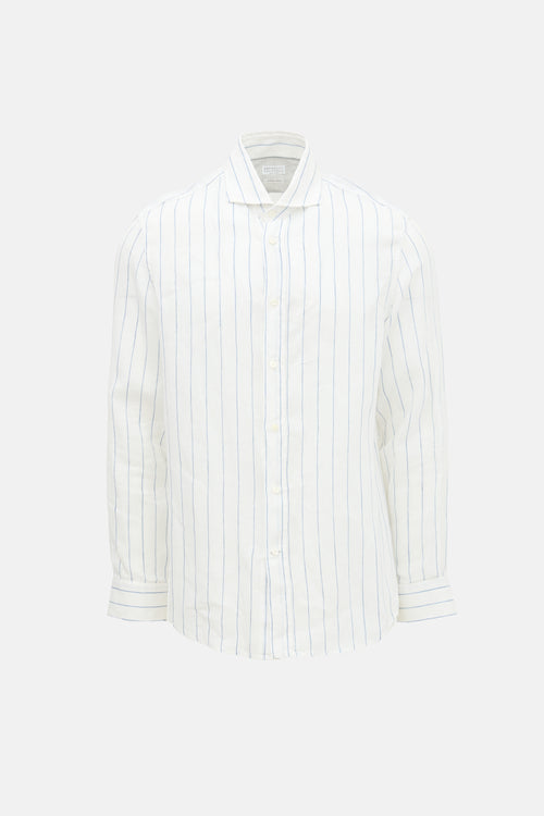 Brunello Cucinelli Linen Stripe Shirt