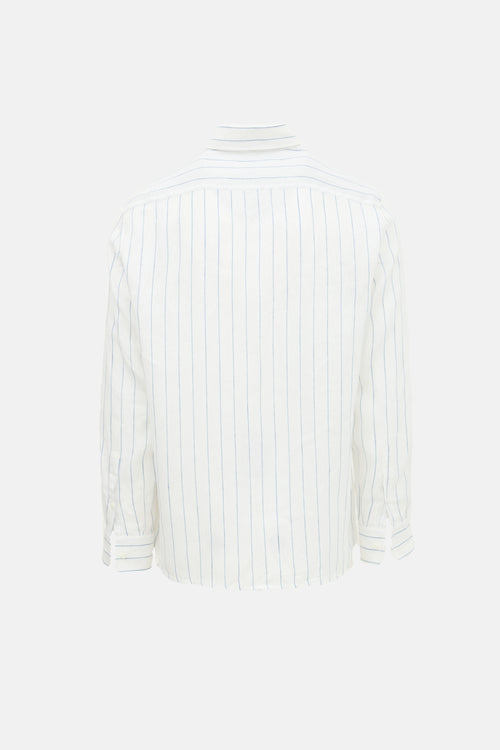 Brunello Cucinelli Linen Stripe Shirt