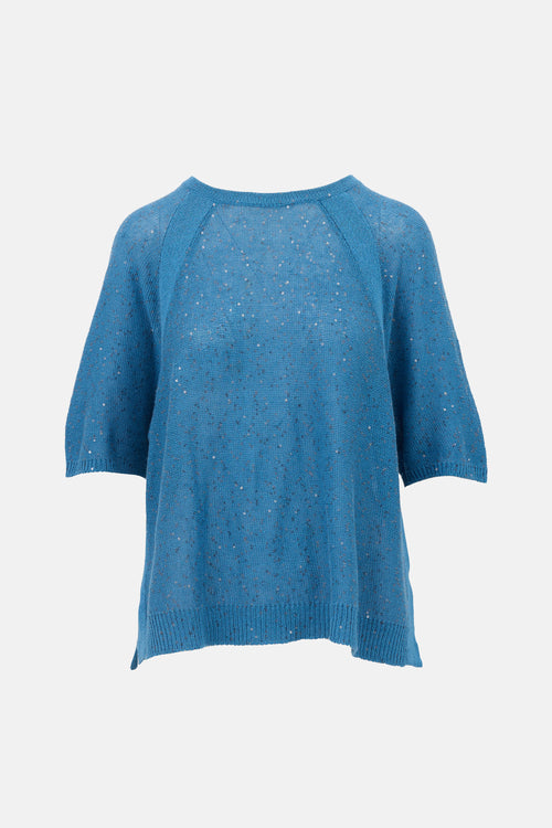 Brunello Cucinelli Linen & Silk Knit Top