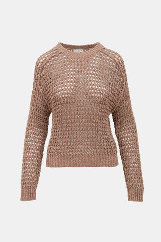 Brunello Cucinelli Mesh & Sequin Sweater