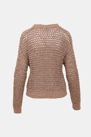 Brunello Cucinelli Mesh & Sequin Sweater