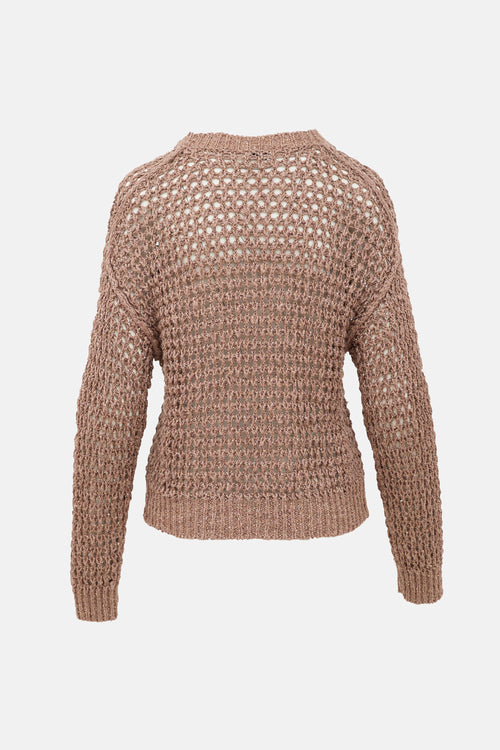 Brunello Cucinelli Mesh & Sequin Sweater
