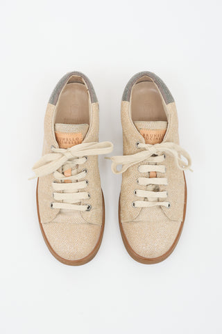 Brunello Cucinelli Sparkle Mesh Low Top Sneaker
