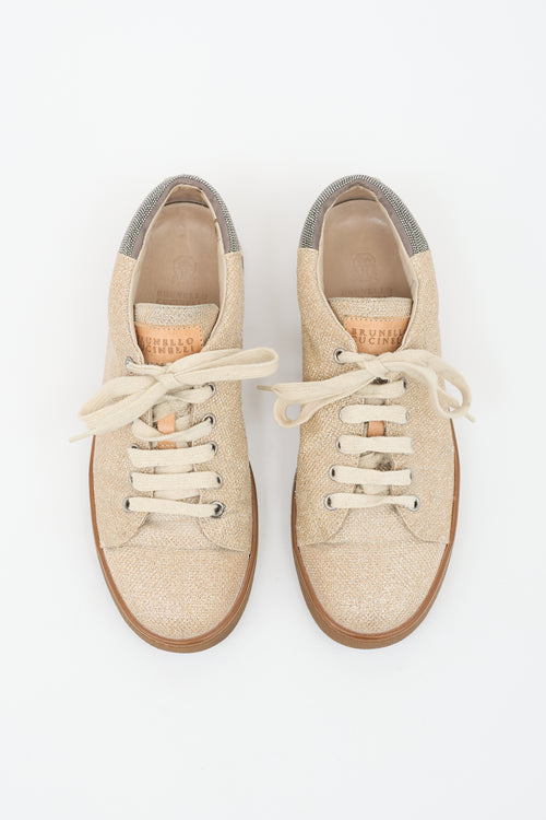 Brunello Cucinelli Sparkle Mesh Low Top Sneaker