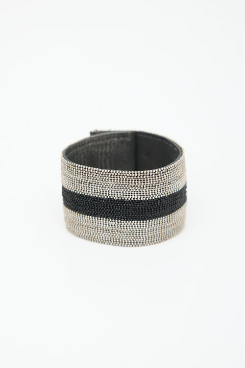 Brunello Cucinelli Monili Stripe Cuff Bracelet