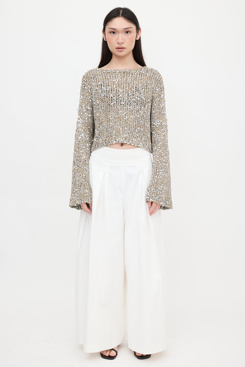 Brunello Cucinelli Open Knit Sequin Sweater