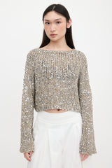 Brunello Cucinelli Open Knit Sequin Sweater