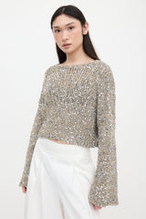 Brunello Cucinelli Open Knit Sequin Sweater