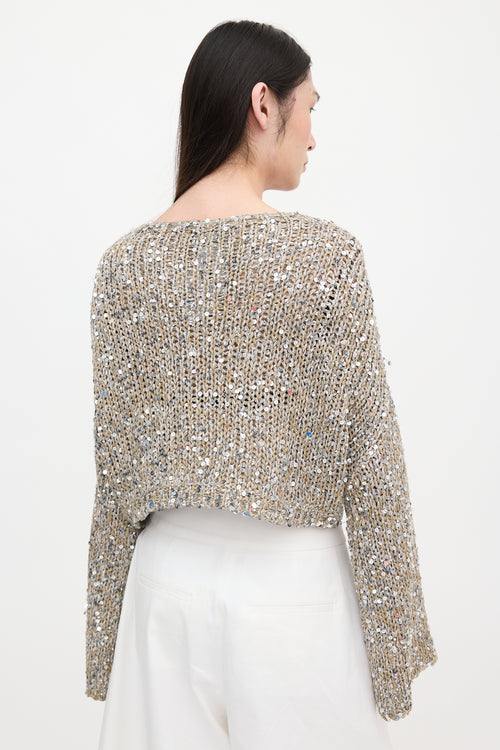 Brunello Cucinelli Open Knit Sequin Sweater
