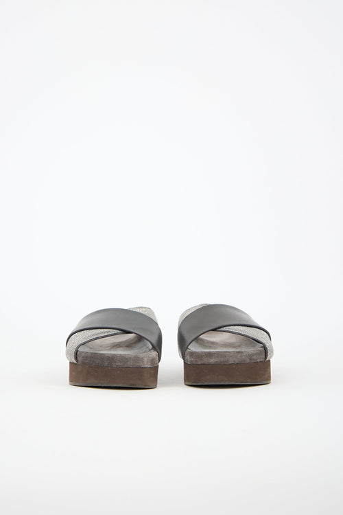 Brunello Cucinelli Leather Monili Slide