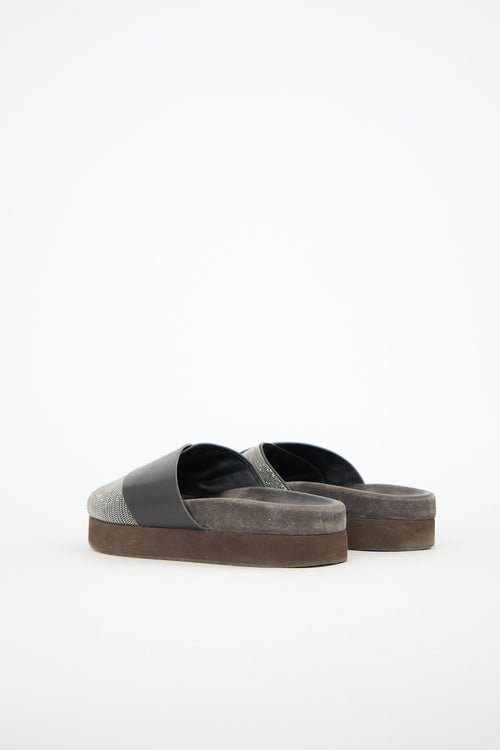 Brunello Cucinelli Leather Monili Slide