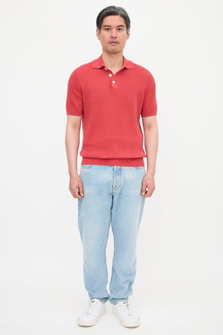 Brunello Cucinelli Rib Knit Polo