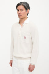 Brunello Cucinelli Rib Knit Collared Logo Sweater