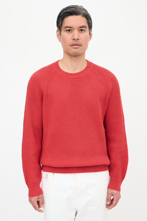 Brunello Cucinelli Rib Knit Long Sleeve Sweater