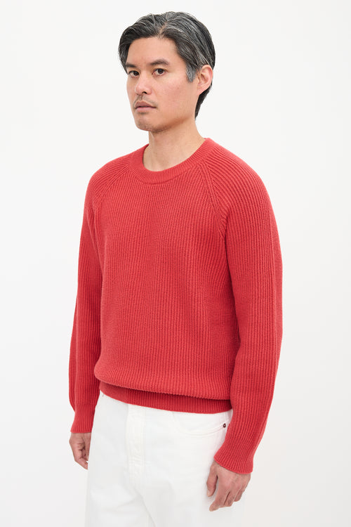 Brunello Cucinelli Rib Knit Long Sleeve Sweater