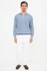 Brunello Cucinelli Rib Knit Quarter Zip Top