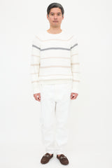 Brunello Cucinelli Rib Knit Striped Sweater