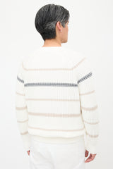 Brunello Cucinelli Rib Knit Striped Sweater