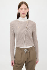 Brunello Cucinelli Ribbed Knit Hi-Low Cardigan