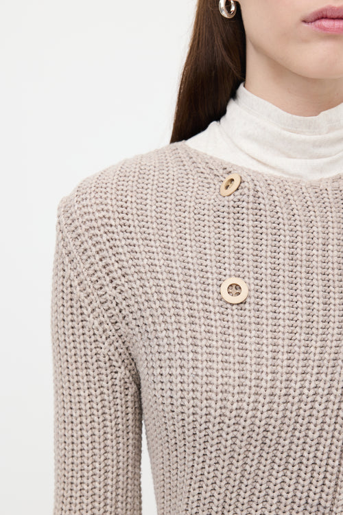 Brunello Cucinelli Ribbed Knit Hi-Low Cardigan