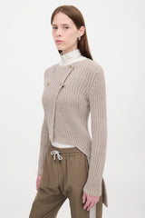 Brunello Cucinelli Ribbed Knit Hi-Low Cardigan