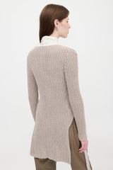 Brunello Cucinelli Ribbed Knit Hi-Low Cardigan