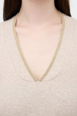 Brunello Cucinelli Ribbed Knit Jersey Monili Top