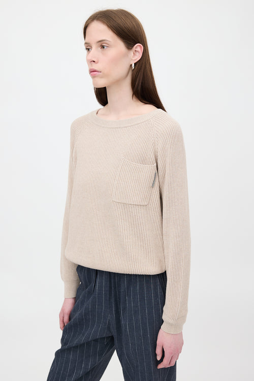 Brunello Cucinelli Ribbed Knit Monili Sweater