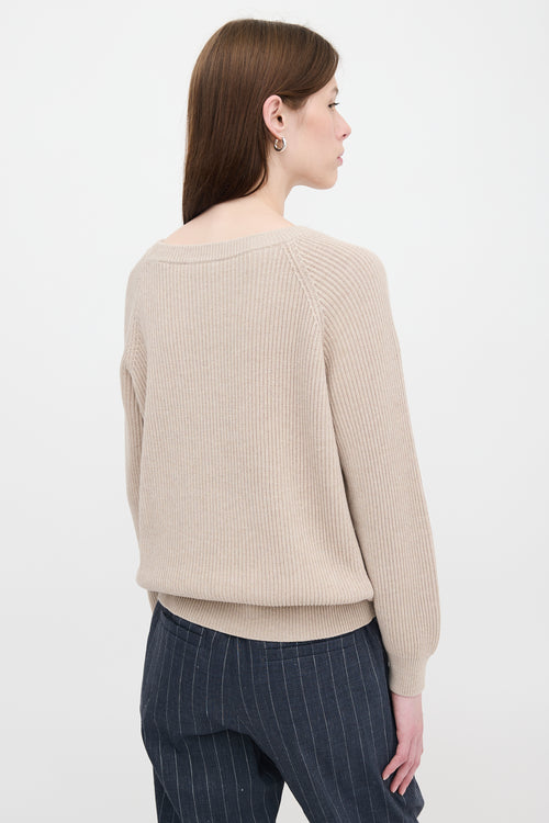 Brunello Cucinelli Ribbed Knit Monili Sweater