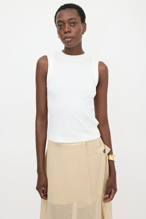 Brunello Cucinelli Ribbed Knit Monili Tank Top