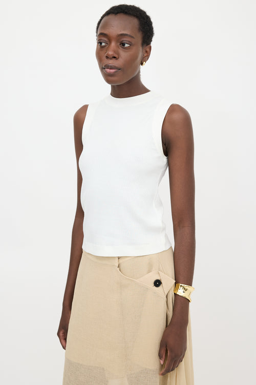 Brunello Cucinelli Ribbed Knit Monili Tank Top