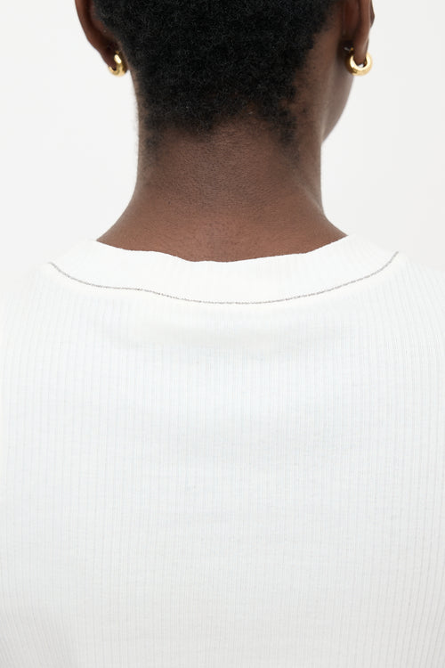 Brunello Cucinelli Ribbed Knit Monili Tank Top