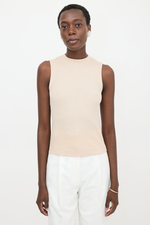 Brunello Cucinelli Ribbed Knit Monili Tank Top