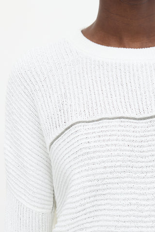 Brunello Cucinelli Ribbed Monili Trim Sweater