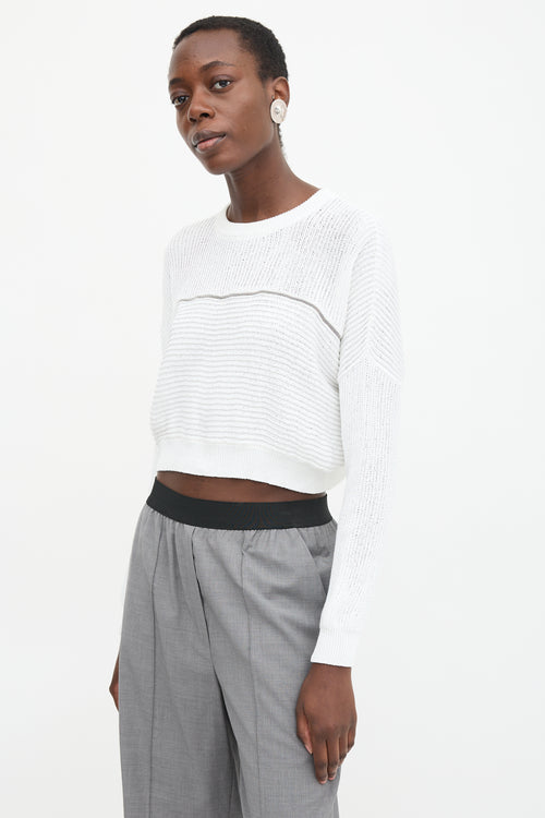 Brunello Cucinelli Ribbed Monili Trim Sweater