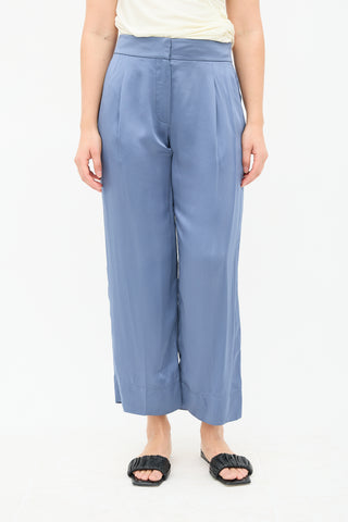 Brunello Cucinelli Satin Cropped Trouser