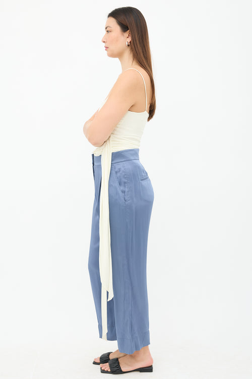 Brunello Cucinelli Satin Cropped Trouser