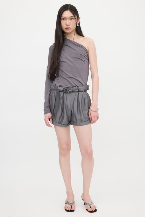 Brunello Cucinelli Silk One Sleeve Romper