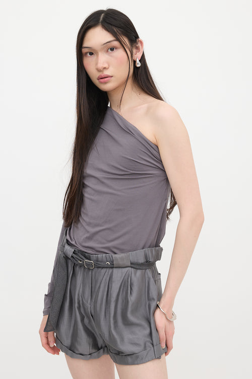 Brunello Cucinelli Silk One Sleeve Romper