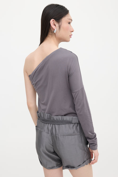 Brunello Cucinelli Silk One Sleeve Romper