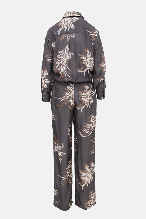 Brunello Cucinelli Silk Printed Jumpsuit