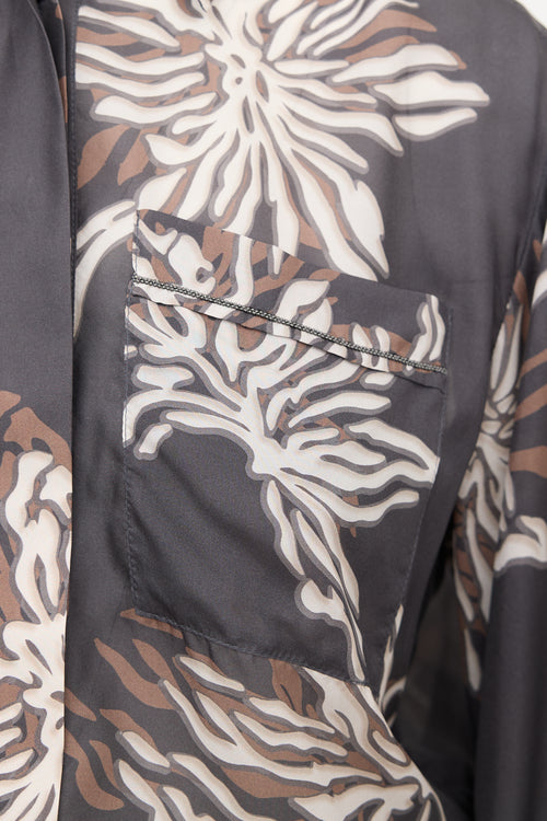 Brunello Cucinelli Silk Printed Jumpsuit