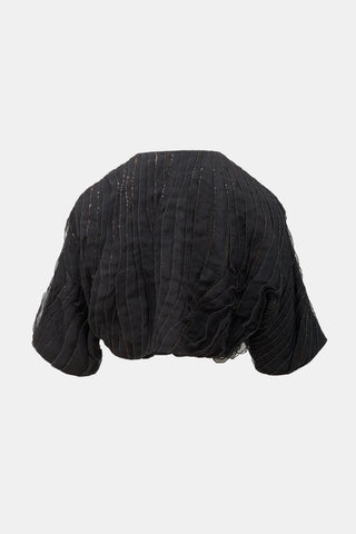 Brunello Cucinelli Silk Ruffled Monili Bolero